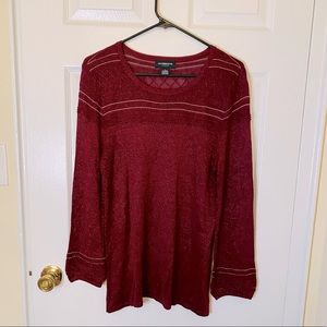 Liz Claiborne Large Burgundy Shimmer Thin Sweater
